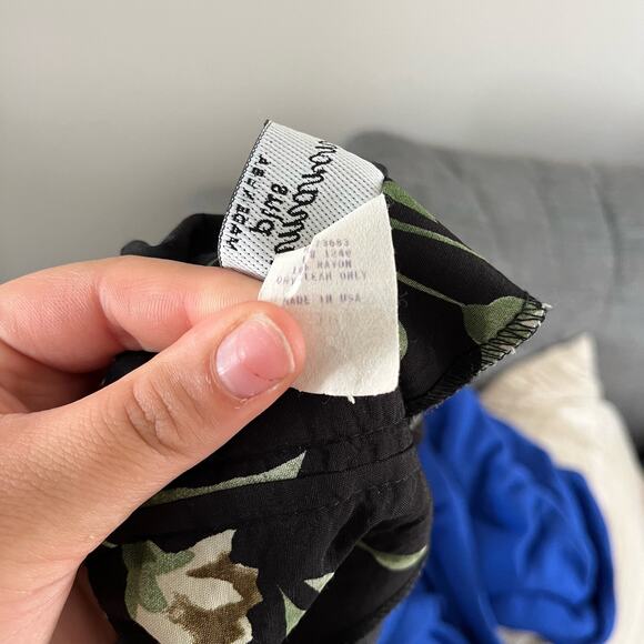 Vtg Y2K 2000s Cimmaron Plus Black Dark Floral Maxi Dress Wmns Sz 16 Cottagecore - Picture 10 of 11